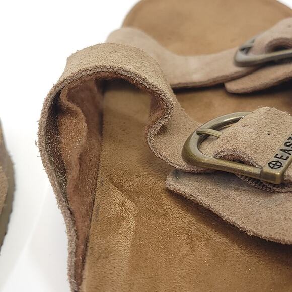 Eastland Mens Sandals Size 12 D Leather Cambridge Buckle Cork Tan Slide​​ - Picture 8 of 12